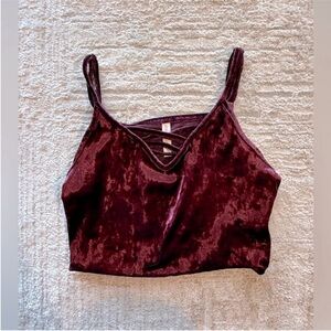 Xhilaration Velvet Burgundy Crop Top